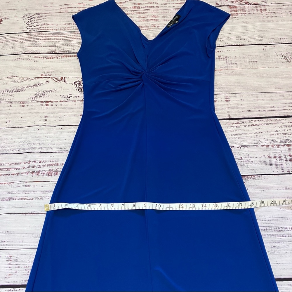 Blu Sage Blue Ruched V-Neck Sheath Dress, S - Picture 11 of 14